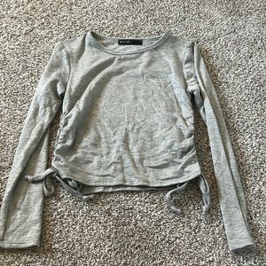 Gray long sleeve with ties, size S women’s